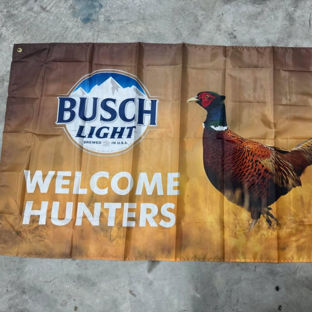 Light Welcome Pheasant Hunters Banner – 3x5 Ft Outdoor Man Cave Sign‎